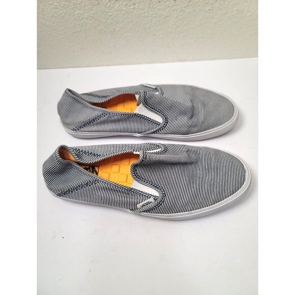 Vans Women's Slip-On Sneakers Blue & White Striped Canvas Size 9 - Picture 2 of 11